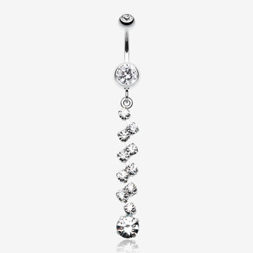 Journey Tier Sparkle Belly Ring-Clear Gem